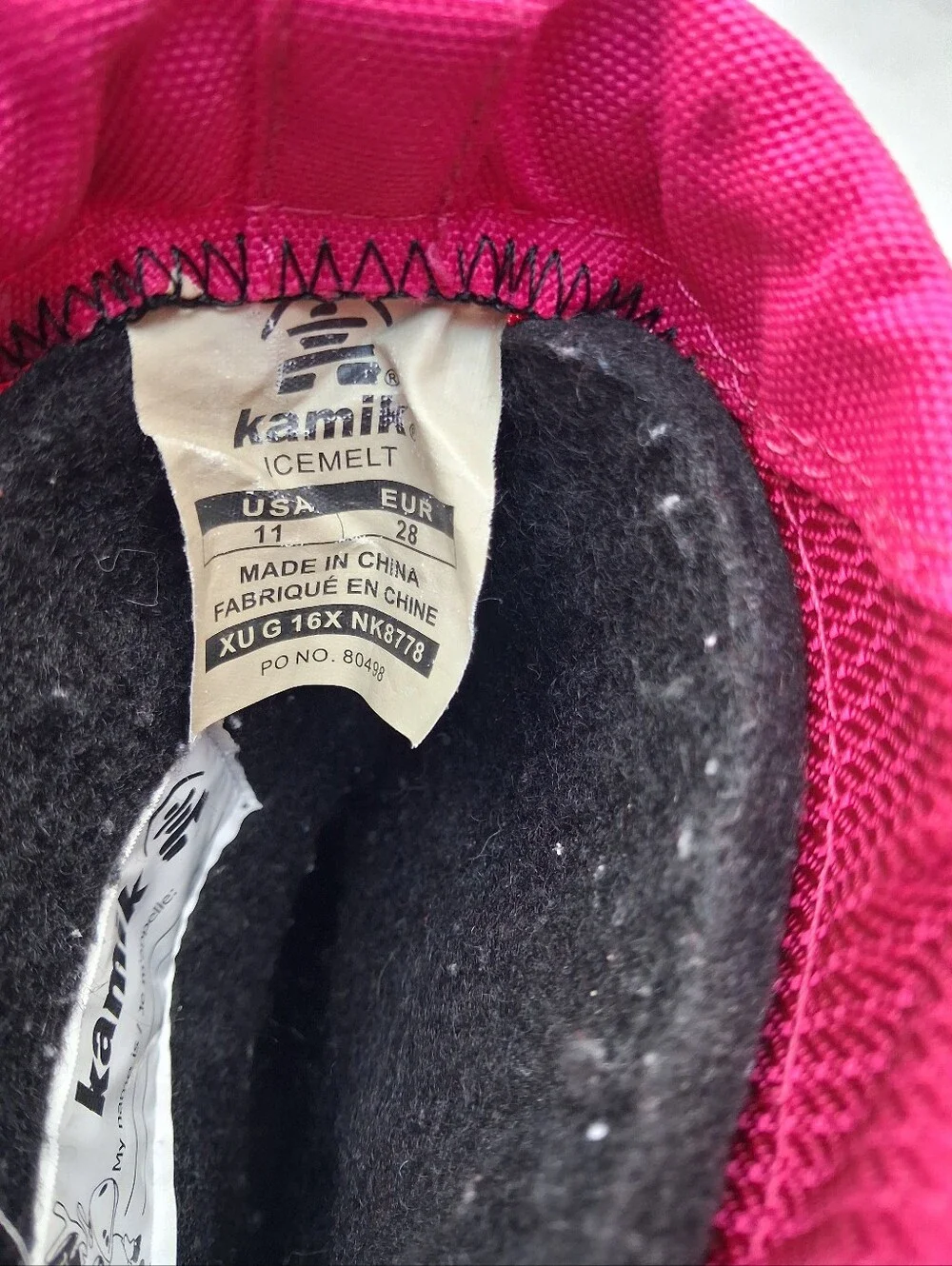 Kamik Pink Black Winter Snow Boots Size 11